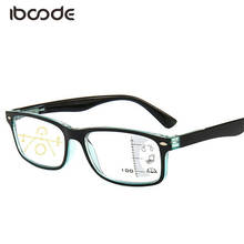 Iboode óculos de leitura multifocal progressiva, óculos de leitura anti-luz azul para homens e mulheres, óculos de visão distante para hipermetropia dioptria + 1.0 1.5 2.0 2024 - compre barato