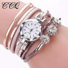 Drop Shipping Women Bracelet Rhinestone Watches Casual Ladies Fashion Leather Quartz Dress Clock Wrist Watches 2024 - buy cheap