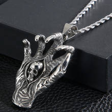 Punk Rock Dragon Claw & Skull Choker Necklace For Men Stainless Steel Mens Pendants Necklaces Jewelry Accessories Birthday Gift 2024 - buy cheap