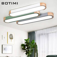 BOTIMI-luces LED de techo de 220V para oficina, lámpara de Metal para sala de estar, dormitorio de forma larga, iluminación montada en superficie de madera 2024 - compra barato