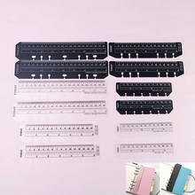 2PCS fine office school index ruler bookmark notebooks accessories classic PVC 6 /7holes ruler for binder planner notebooks 2024 - buy cheap