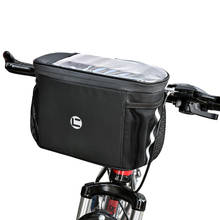 Bicicleta guiador saco de tela sensível ao toque suporte do telefone à prova de chuva pacote de armazenamento quadro dianteiro com alça reflexiva 2024 - compre barato