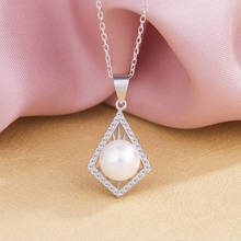 Fashion Elegant Woman Pearl Pendants Necklace  100% 925 Sterling Silver Zircon Choker Charm Fine Jewelry Gift 2024 - buy cheap