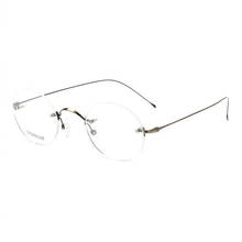 Titanium Rimless eyeglasses Steve Jobs Men's Round eyewear RX optical lightweight glasses 2024 - buy cheap