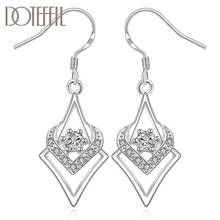 DOTEFFIL 925 Sterling Silver Heart Zircon Drop Earring For Women Wedding Engagement Party  Fashion Charm Jewelry 2024 - buy cheap