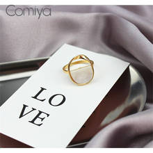 Модные кольца Comiya, кольцо золотого цвета из цинкового сплава для женщин, большие круглые подвески из смолы, корейские аксессуары, женская бижутерия 2024 - купить недорого