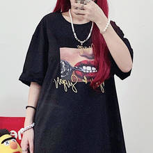Camiseta de manga corta Harajuku para mujer, ropa urbana de talla grande, estilo Kpop, Punk, de algodón, Y2K 2024 - compra barato