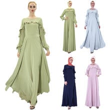 Длинное платье в мусульманском стиле с оборками для женщин 2024 - купить недорого