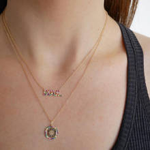 Collar de plata de ley 925 con colgante de arcoíris y Circonia cúbica, joyería minimalista, con letras 2024 - compra barato