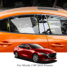 Car-styling For Mazda 3 BP 2019-Present Car Window Center Pillar Stickers Trim External Decoration Films Auto Accessories 2024 - buy cheap