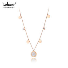 Lokaer Original Design Stainless Steel CZ Crystal Round Charm Choker Necklaces For Women Girls Bohemia Pendant Necklace N20231 2024 - buy cheap