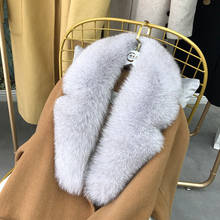 Real Fox Fur Collar Winter Natural Fox Fur Scarves Suit Collar Genuine Fox Fur Shawl Muffler Women Fashion Warm Accessories Wrap 2024 - buy cheap
