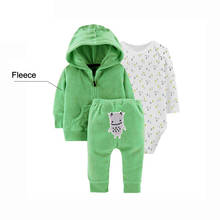 2020 New Bebe Baby Girls Boys Clothes Hooded Cotton Fleece Sweater+Trousers+Bodysuits Winter 3 Pieces Sets Newborn baby clothing 2024 - buy cheap
