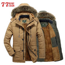 Winter Long Parkas Men Slim Thicken Fur Hooded Jacket Male Warm Outwear Coat Mens Casual Outdoor Jackets Tactical Military Parka 2024 - buy cheap