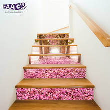 6Pcs/Set Cherry Blossoms Tile Wall Stair Stickers Self Adhesive Waterproof PVC DIY Stairway Stickers Home Decoration 2024 - buy cheap