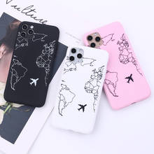 Funda de silicona blanda para teléfono móvil iPhone, carcasa de silicona blanda con diseño de mapa del mundo, aventura, matasellos, para iPhone 11, 12, 13Pro Max, XS, XR Max, 7, 8, 7Plus, 8Plus, SE 2024 - compra barato