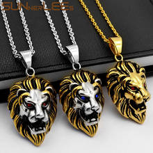 SUNNERLEES Stainless Steel Pendant Necklace Oval Link Chain Silver Color Gold Plated Lion Head Hiphop Rock Punk Men Women SP14 2024 - buy cheap