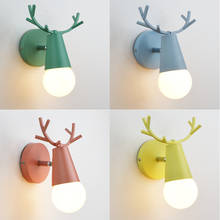 Nordic simples luzes da lâmpada de parede criativo ferro cervos arandela para sala estar quarto lâmpadas arte decoração iluminação interior e27 luzes 2024 - compre barato
