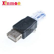 USB A Female to Ethernet RJ45 Male Adapter Connector Router Adapter Black 2024 - buy cheap