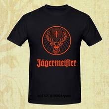 Camiseta masculina de algodão s jagermeister, camiseta engraçada com o pescoço em o, novidade e logotipo musical, para mulheres 2024 - compre barato