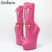 Sorbern Custom Wide Calf Womens Booties Size 8 Hoof Heelless Shoes Women Size 11 Rose Cosplay Shoes Bdsm Unisex Boot High Heel 2024 - buy cheap