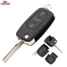 3 Button Blank Remote Key Shell for Audi A4 A2 A3 A6 A8 TT RS4 Uncut HU66 Blade CR2032 Large Battery Position 2024 - compre barato