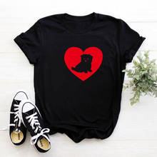 Футболка женская хлопковая с принтом сердец Мальты, забавный Повседневный Графический Топ с надписью «Love» для любимой девушки, лето 2024 - купить недорого