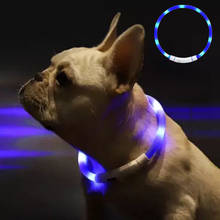 Mi jia силиконовый светодиодный ошейник для собак, USB Перезаряжаемый ночной ошейник для безопасности собак Lu mi nous, люминесцентные ошейники, Симпатичные размеры, товары для домашних животных 2024 - купить недорого