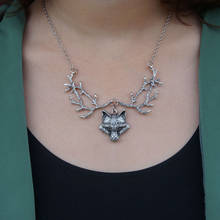 SanLan Gothic wolf  necklace witch jewelry goth wiccan  branches necklace christmas gift 2024 - buy cheap