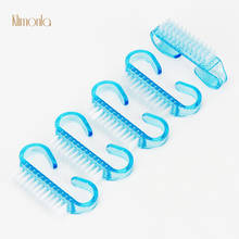 Wholesale 50Pcs Plastic Brush For Cleaning Fingernail Manicure Beauty Tools Portable Clear Nail Art Dust Cleaner Light Blue 2024 - buy cheap