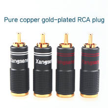 Adaptador de áudio revestido de ouro 4 unidades, cobre puro rca conector de cabo diy hifi 2024 - compre barato