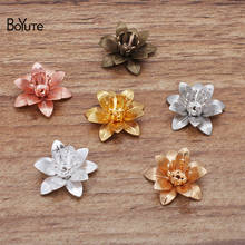 BoYuTe (50 Pieces/Lot) 15*6MM Metal Brass Three-layer Flower Materials Diy Handmade Jewelry Making Accessories 2024 - buy cheap