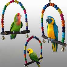 Красочные деревянные игрушки, качающийся попугай, клетка для птиц, попугай, деревянная игрушка, Swings2 2024 - купить недорого