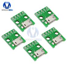 20pcs 2.54  5pin Female Connector  MICRO USB to DIP Adapter B Type Pcb Converter Pinboard Diy Kit Electronic PCB Board Module 2024 - buy cheap