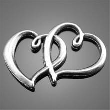 10pcs Charms 2 Hearts 2 Colors Antique Silver Color Antique Bronze Color 32x25mm Metal Alloy Jewelry DIY Accessories 2024 - buy cheap