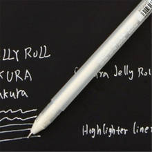 Bolígrafo de Gel Unisex de 0,8 MM de tinta blanca, regalo para niños, papelería para oficina, útiles de aprendizaje para estudiantes, bolígrafos de Gel 2024 - compra barato
