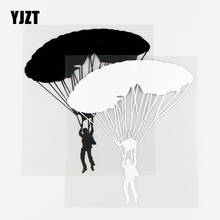 Yjzt 13x15cm pára-quedas personalidade adesivo do carro decalques de vinil paraquedismo esporte extremo preto/prata 10a-0350 2024 - compre barato