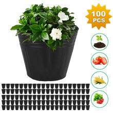 WCIC 100Pcs Plastic Nursery Pots Round Flower Seedling Tray Black Succulent Sowing Pot Garden Flowerpot Container Home Planter 2024 - buy cheap