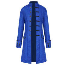 Gentlemen Men Trench Coat Steampunk Jackets Medieval Costume Men Long Sleeve Gothic Brocade Jacket Frock Vintage Stand Collar 2024 - buy cheap