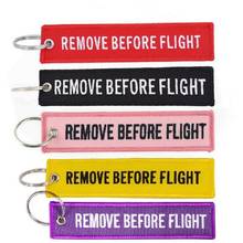 Remove Before Flight Keychains Fashion key Tags keyring for Aviation gifts Emboiedery Customize key chain sleutelhanger 5PCS/LOT 2024 - buy cheap