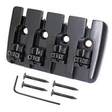 Tooyful Bass Bridge Tailpiece with Screws Wrench Guitar Accessories for 4 String Electric Bass Replacement Parts Black 2024 - buy cheap