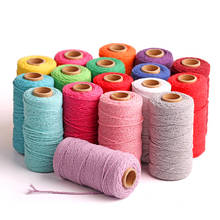 Cordón de algodón colorido de 2mm y 100M para decoración de bodas, hilo de macramé hecho a mano, accesorios de decoración textil para el hogar 2024 - compra barato
