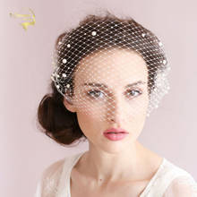 In Stock Fast Shipping Wedding Bridal Net Birdcage Veils Women Face Veil White Ivory Hats Fascinator With Gold Hair Comb Clips 2024 - buy cheap