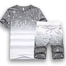 summer Short sleeve sets men sports suit fashion Hip hop Men's T-shirt+shorts jogging printing tracksuit men 2024 - buy cheap
