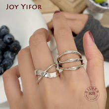 Minimalist 925 Sterling Silver Rings Creative Trendy Multilayer Lines Geometric Handmade Party Jewelry Gifts For Women 2024 - buy cheap