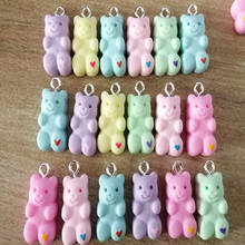 Kawaii bonito resina simulação gummy urso pingente encantos flatback cabochão para crianças diy brincos jóias/artesanato decoração 2024 - compre barato