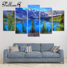 FULLCANG Natural scenery lake 5 piece diy diamond painting large full square round drill mosaic embroidery multi-picture FC3067 2024 - buy cheap