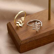 Женское Обручальное Кольцо VKME, регулируемое кольцо золотого цвета с листьями ветки дерева, модные ювелирные украшения 2024 - купить недорого