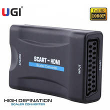 UGI Full HD 1080P SCART to HDMI-compatible Adapter USB Cable Video Audio Converter For TV DVD SkyBox HDTV PS4 XBOX US/EU/UK Plug 2024 - buy cheap