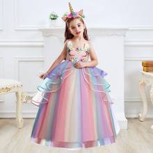 6-14 Years Girls Clothing Girls Dress for Teen Wedding Tulle Lace Long Girl Dresses Elegant Princess Pageant Party Formal Gown 2024 - buy cheap